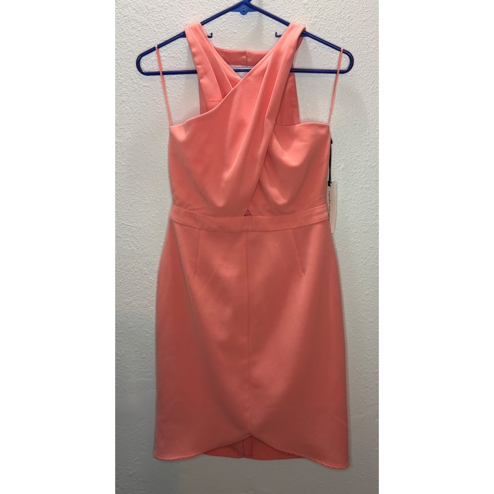 Cupcakes and Cashmere Dress Womens 4 Coral New‎ Halter Wrap Cocktail Party